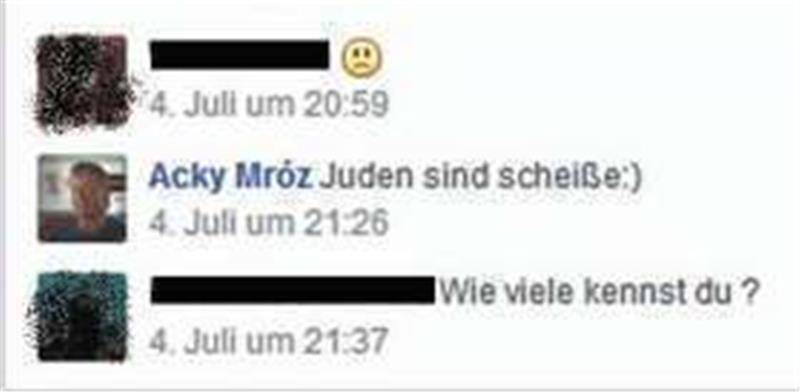 Der umstrittene Facebook-Eintrag. Mittlerweile ist die Seite nicht mehr öffentlich. Screenshot: Ciszewski