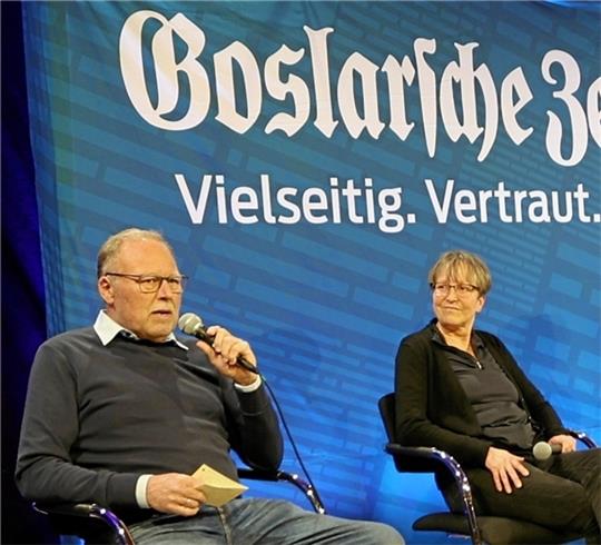 Detlef Vollheyde und Anke Berkes bei der Podiumsrunde im „Lindenhof“. Foto: Epping