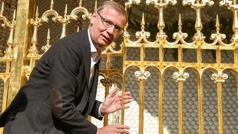 Die 2018 abgeschlossene Sanierung der Neptungrotte im Park Sanssouci in Potsdam hatte Günther Jauch mit einer Million Euro unterstützt. (Archivbild)