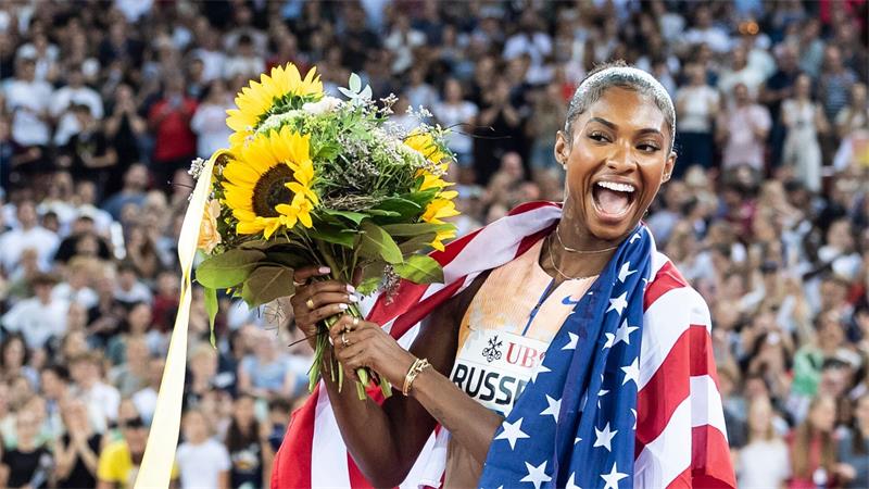 Die Amerikanerin Masai Russell lief in Zürich Weltrekord.