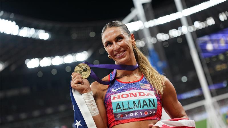 Mihambo bejubelt WM-Silber - Bolt feiert Jamaika-Triumph Die Amerikanerin Valarie Allman jubelt über Diskus-Gold.