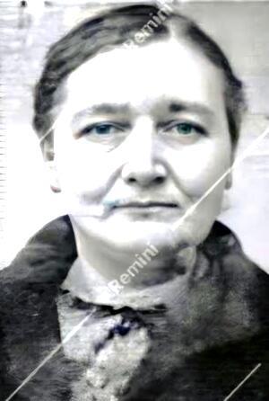 Die Aufnahme zeigt Auguste Müller um das Jahr 1936. Das Bild ist mit künstlicher Intelligenz nachbearbeitet.