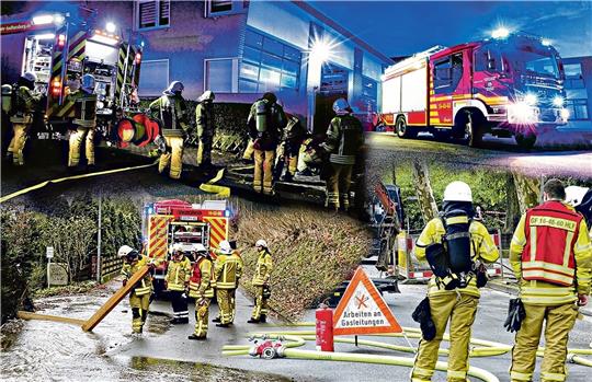 Die Bad Harzburger Feuerwehr ist mittlerweile fast jeden Tag im Einsatz. Die Männer und Frauen arbeiten ehrenamtlich, wollen dafür keinen Lohn, müssen sich aber auch nicht dumm von der Seite anmachen lassen. Collage: GZ