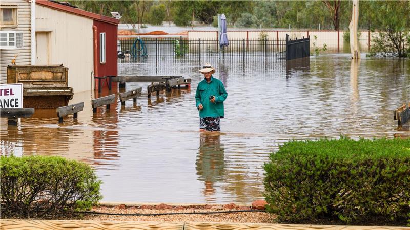 Schlimmste Fluten seit 50 Jahren im australischen Queensland Die Bewohner von Thargomindah mussten sich in Sicherheit bringen.