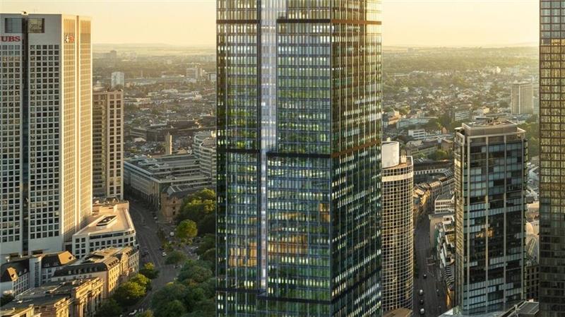 Banken-Deals könnten Frankfurter Büromarkt Rekord bringen Die Commerzbank mietet 52 Etagen im neuen Central Business Tower ab 2028. (Handout)