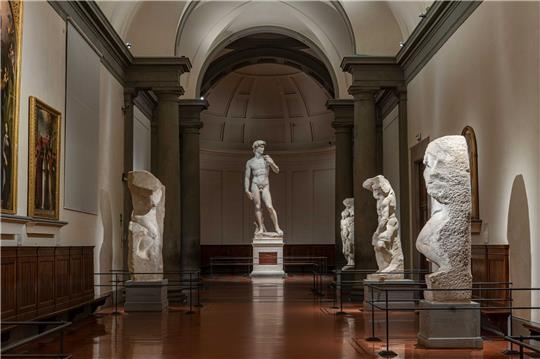 Die David-Statue von Michelangelo in der Galleria dell’Accademia.