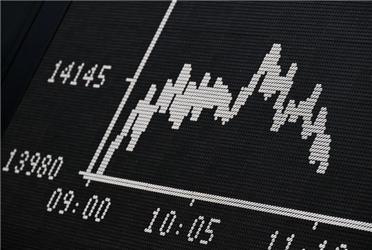 Die Dax-Kurve der Frankfurter Wertpapierbörse stellt fallende Kurse dar. Viele Bürger stehen Aktien als langfristige Geldanlage nach wie vor skeptisch gegenüber.