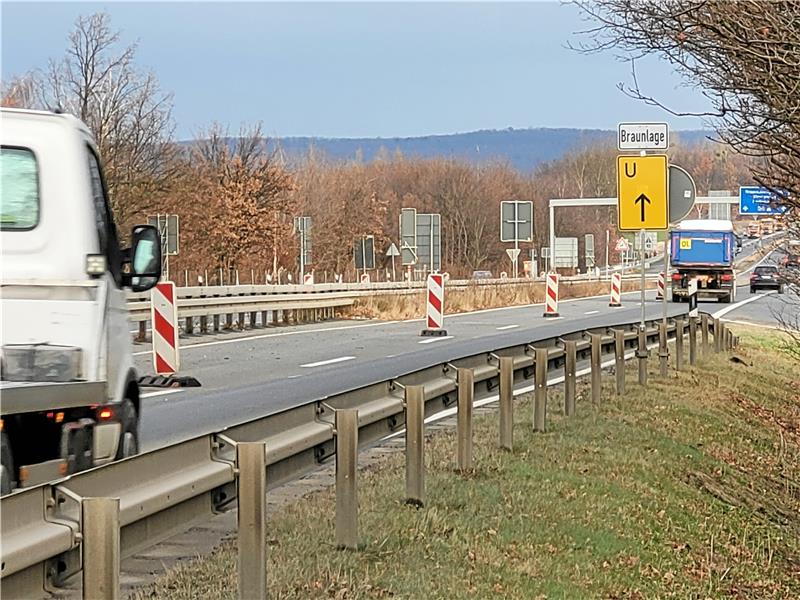 Bad Harzburger Einflugschneise bleibt Baustelle über den Winter Die Fahrbahnen der Autobahn 369 sind zwischen Westerode und Abbenrode auf je eine Spur verengt. Fotos: Exner