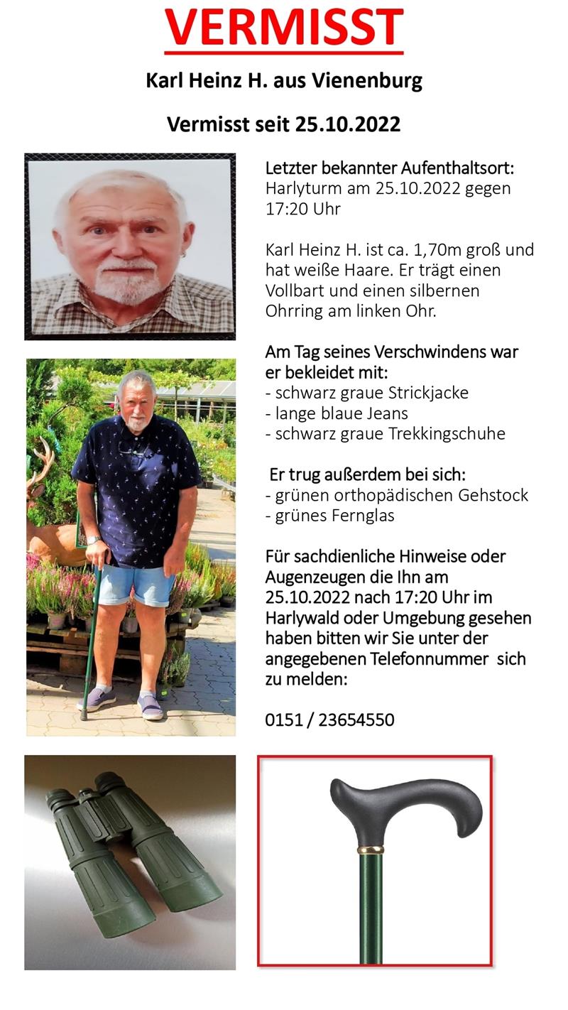 Die Familie sucht mit einem selbstgestalteten Fahndungsplakat nach H. Foto: Privat