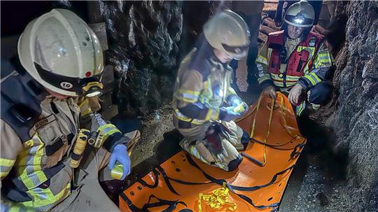 Die Feuerwehr Goslar im Einsatz unter Tage.
