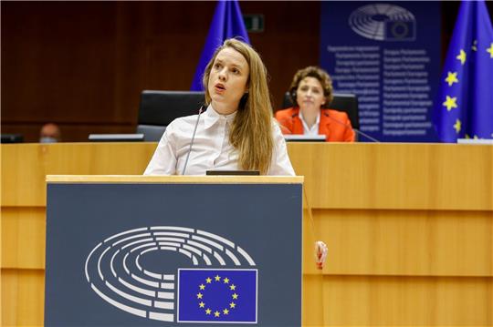 Die Fraktionsvorsitzende der Europa-Grünen Terry Reintke.