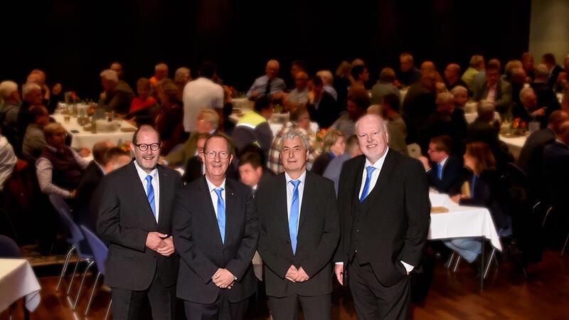 Gutes Ergebnis unter schwierigen Rahmenbedingungen erzielt Die Führungsmannschaft der Volksbank im Harz (v. l.): Norbert Gössling (Vorstand), Stefan Krippendorff (Aufsichtsratvorsitzender), Mario Castello (stellvertretender Aufsichtsratvorsitzender) und Torsten Janßen (Vorstand).