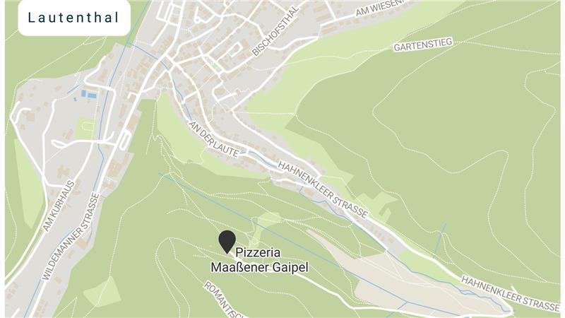 Die Gaststätte „Maaßener Gaipel" befindet sich im Wald über Lautenthal.
