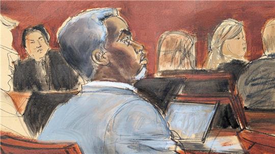 Die Gerichtszeichnung zeigt Sean „Diddy“ Combs, der den Eröffnungsplädoyers am ersten Verhandlungstag vor dem Bundesgericht in Manhattan zuhört. (Archivbild)