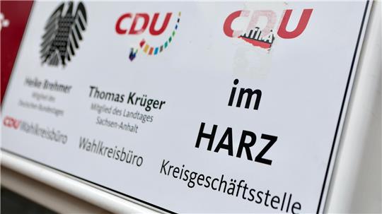 Die Geschäftsstelle des CDU-Kreisverbandes Harz in Halberstadt: Der Verband fordert ein Ende der Brandmauer zur AfD.