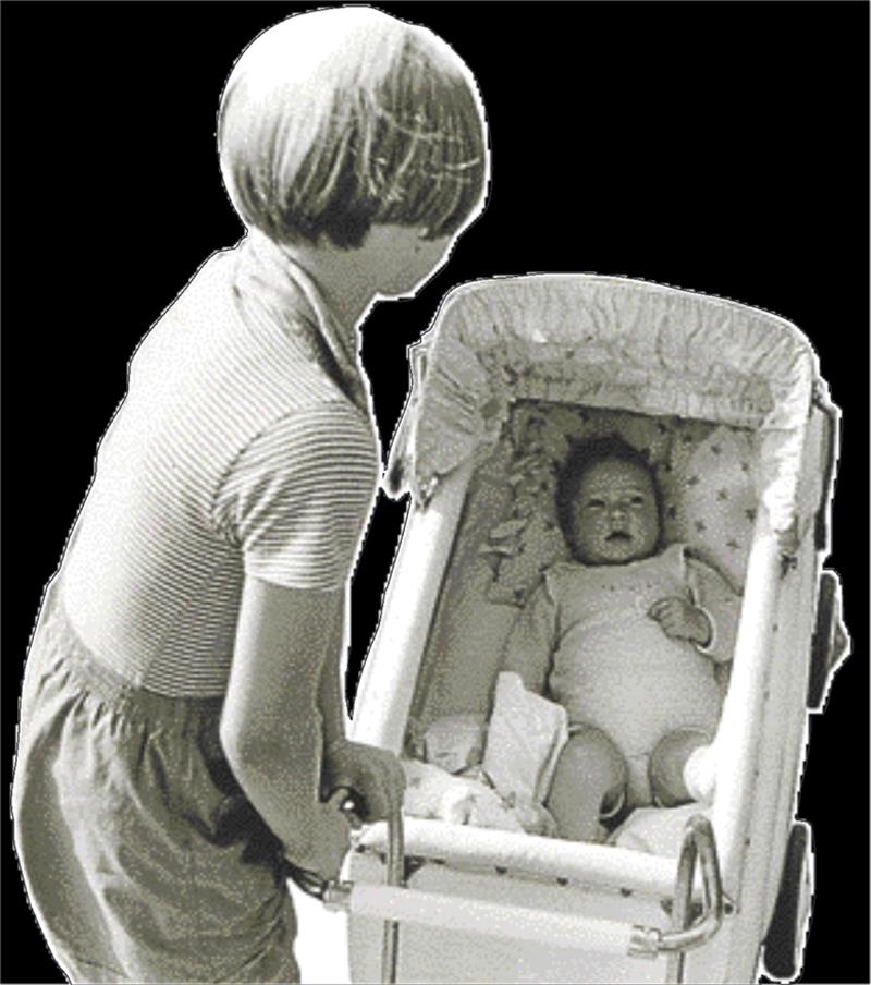 Die Geschichte vom Weihnachtsstorch: Brigitte Salomon mit ihrem kleinen Bruder Uwe.