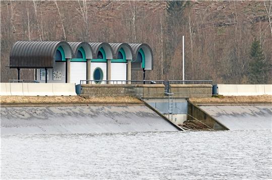 Die Granetalsperre bei Herzog Juliushütte ist am Montag zu 95 Prozent gefüllt. Foto: Epping