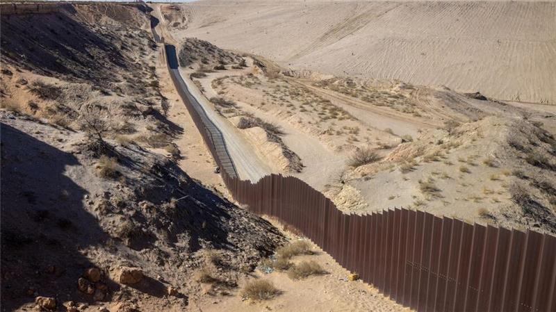 Die Grenzmauer zwischen Ciudad Juárez und dem US-Bundesstaat Texas.