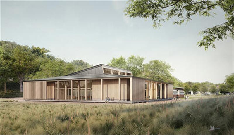 Eine Visualisierung der künftigen Grundschulmensa.