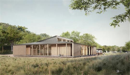 Eine Visualisierung der künftigen Grundschulmensa.