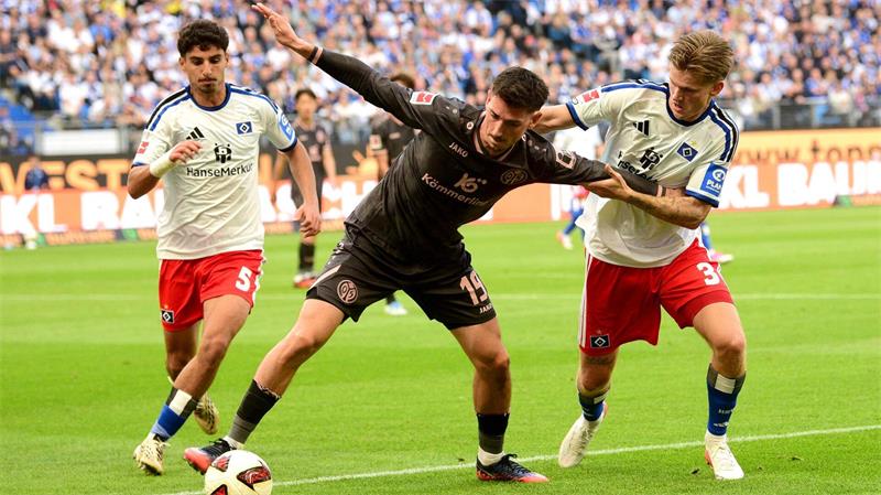 Die HSV-Spieler hatten meist das Nachsehen gegen die Mainzer Gäste.