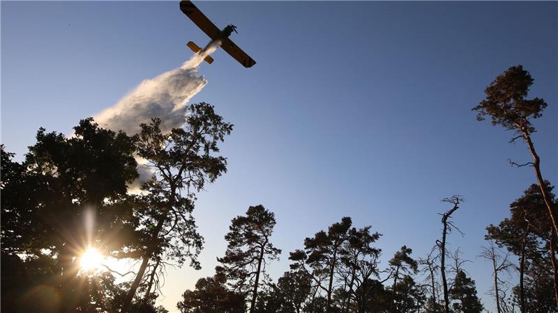 Harzer Löschflugzeug mit sechs Einsätzen Die „Hexe 1“ wurde in diesem Sommer unter anderem bei einem Waldbrand bei Thale eingesetzt. (Archivbild)