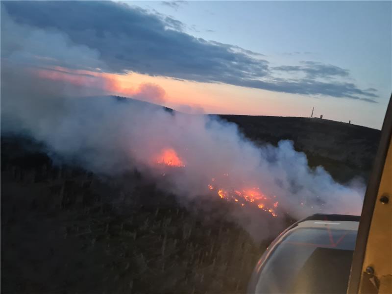 Brocken-Brand: Löschflugzeuge nach Harz-Einsatz zurück in Rom Die Hubschrauber waren direkt vom Land Sachsen-Anhalt angefordert worden. Foto: Bundespolizei