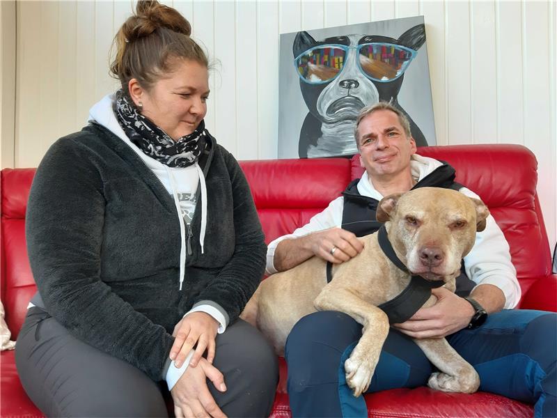 Die Hundetrainer Dana und Kai Reibe mit Hund Tesco: Sie waren bis vor einiger Zeit im Vorstand des Tierschutzvereins Bad Harzburg engagiert und betreiben nun eine Hundeschule. Deren Sitz ist coronabedingt von Bad Harzburg nach Vienenburg verlegt worden.  Fotos: Potthast