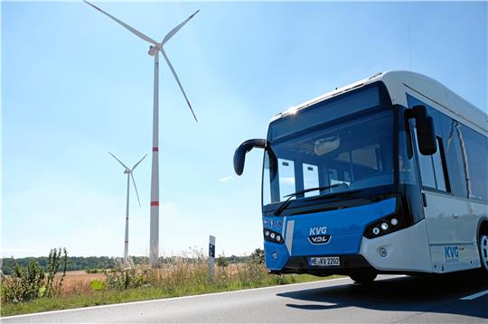 Die KVG beschafft 24 weitere elektrisch angetriebene Busse. Zur Zeit sind bereits 14 Elektrofahrezuge in Betrieb. Foto: F.Markgraf/KVG