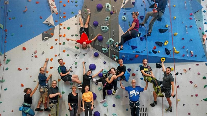 Die Kletterhalle der Venito Oberharz lockt zahlreiche Gruppen an, so etwa auch den Kreissportbund zu einer Fortbildung.