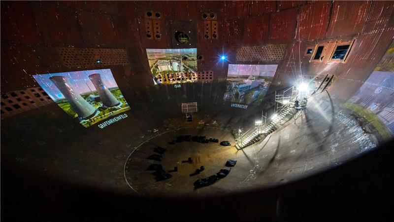 Die Kuppel des stillgelegten Kernkraftwerks Stade ist nun Kulisse für ein Kunstprojekt.