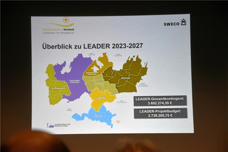Leader-Gelder – Wie kommt man da ran ? Die Leader-Region im Überblick: Hier werden 2,7 Millionen Euro verteilt. Foto/Repro: Hartmann