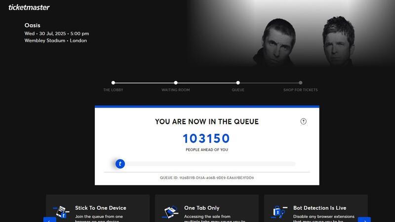 Tickets für Comeback-Tour von Oasis ausverkauft Die Online-Warteschlangen waren lang, um an Oasis-Tickets zu gelangen.