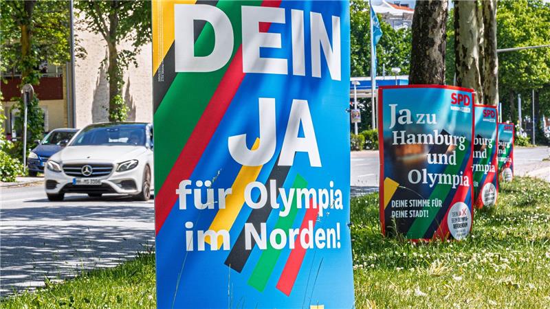 Die Plakate der Olympia-Befürworter sind überall in Hamburg zu sehen.  