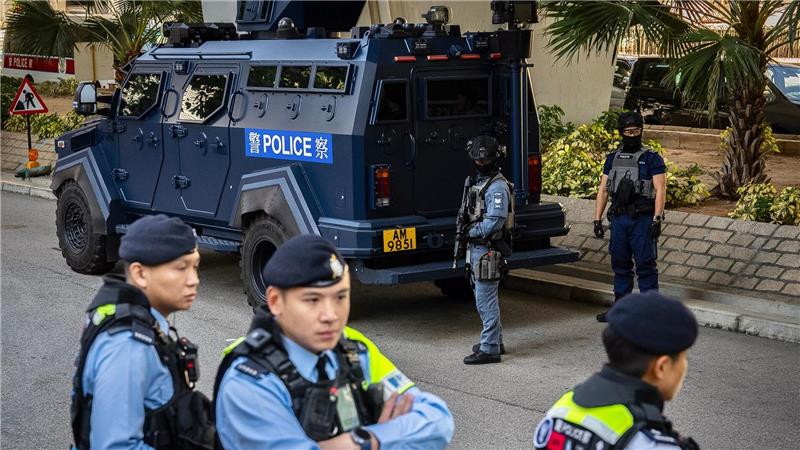 Die Polizeipräsenz vor dem Gericht war hoch. 