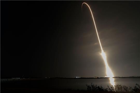 Die Rakete nach dem Start in Cape Canaveral am Donnerstag.