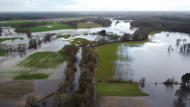 Wie sich Kommunen gegen Starkregen schützen wollen Die Region um Oldenburg war zum Jahreswechsel wochenlang vom Hochwasser betroffen. (Archivbild)