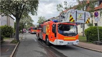 Die Reischauerstraße ist am Samstagnachmittag wegen des Einsatzes gesperrt.