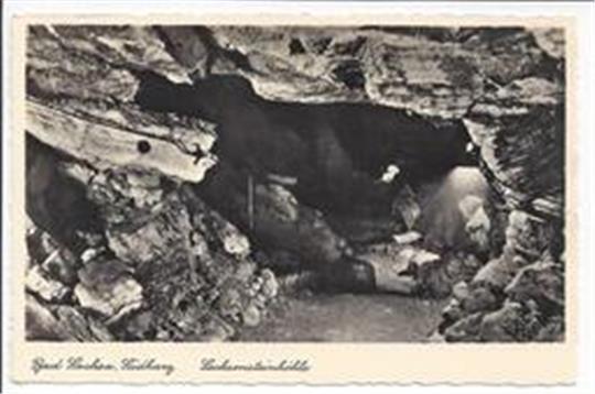 Die Sachsensteinhöhle bei Bad Sachsa auf einer Postkarte von 1929.