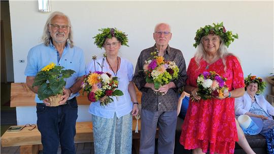 Die Scheidenden flankieren ihre Nachfolger (v.l.): Karl-Heinz Mai, Karola Breustedt, Klaus Meier und Barbara Mai.
