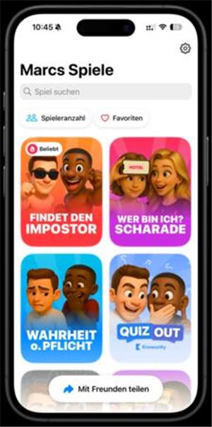 Die "Splash"-App mit verschiedenen Gesellschaftsspielen wurde mehr als sechs Millionen Mal heruntergeladen.