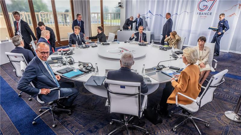 Ukraine, Rohstoffe, KI - G7 arbeiten wieder eng zusammen Die Staats- und Regierungschefs der G7 haben sich auf eine gemeinsame Erklärung zu geopolitischen Fragen wie dem Krieg in der Ukraine und dem Iran-Konflikt geeinigt.