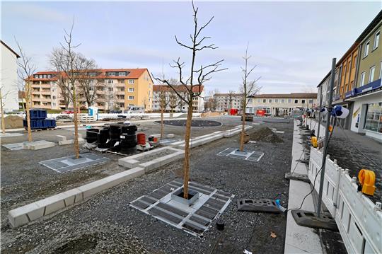 Die Umbauarbeiten auf dem Jürgenohler Marktplatz schreiten voran. Foto: Epping