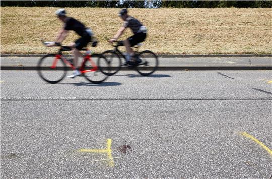 Die Unglückstelle des Triathlons in Hamburg.