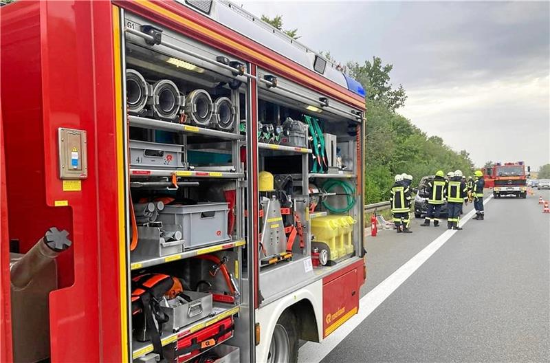 Die Vienenburger Feuerwehr im Einsatz auf der A 36.  Foto: Feuerwehr