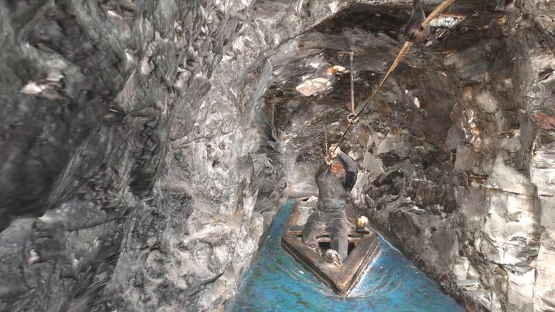 Clausthal-Zellerfeld: Erzkahn nach 100 Jahren wieder zu Hause Die Visualisierung zeigt, wie Kahnschiffer mit bloßen Händen das zwei Tonnen schwere Boot an einem Ruderseil gezogen haben.