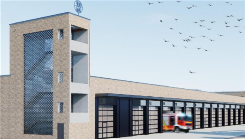 Meilenstein auf dem Weg zum neuen Seesener Feuerwehrgerätehaus Eine Visualisierung zeigt das neue Seesener Feuerwehrgerätehaus. Es soll 13 Garagen umfassen.