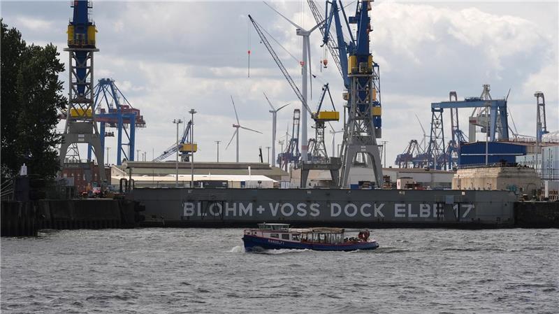 Die Werft Blohm+Voss gehört inzwischen zum Rüstungskonzern Rheinmetall . (Archivbild) 