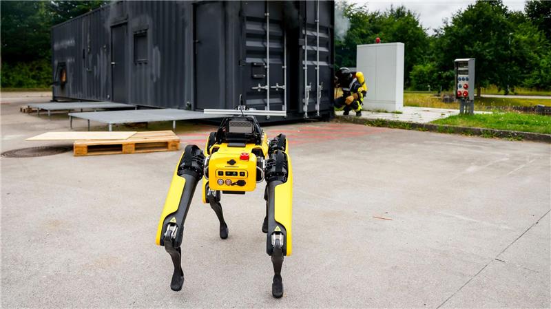 Roboter „Byte“ lernt Umgang mit Waldbränden Die Wissenschaftler füttern „Byte“ mit Daten zu verschiedensten Brandszenarien.