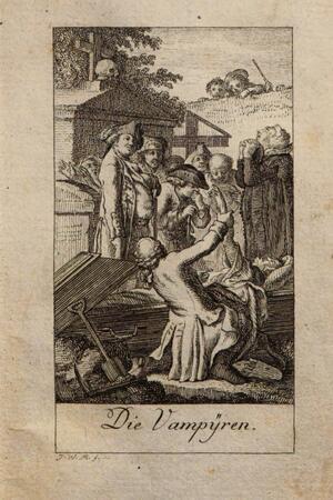 Oberharzer Historiker über Vampire: Müssen sie Steuern zahlen? Die Zeichnung von Johann Wilhelm Meil aus dem Jahr 1790 ist laut Frank Schuster die erste Illustration einer Exhumierung eines vermeintlichen Vampirs durch Militärärzte.